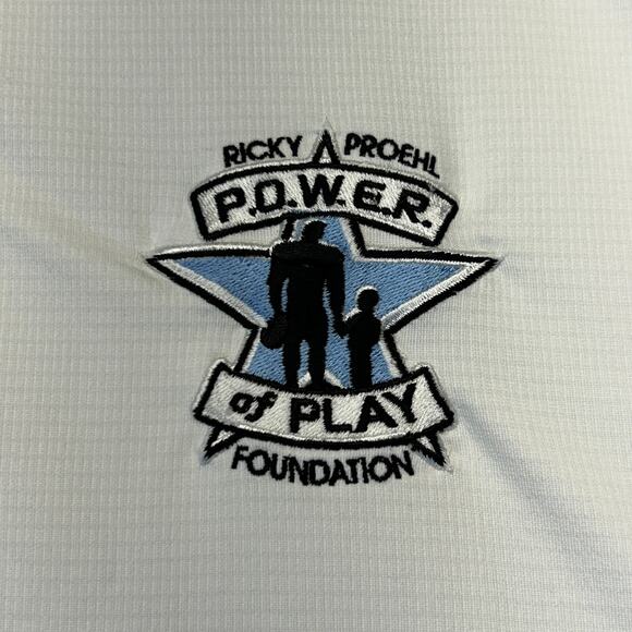 Ricky Proehl Power of Play Foundation Polo Shirt Men's 2XL Nike White Panthers - Picture 4 of 10